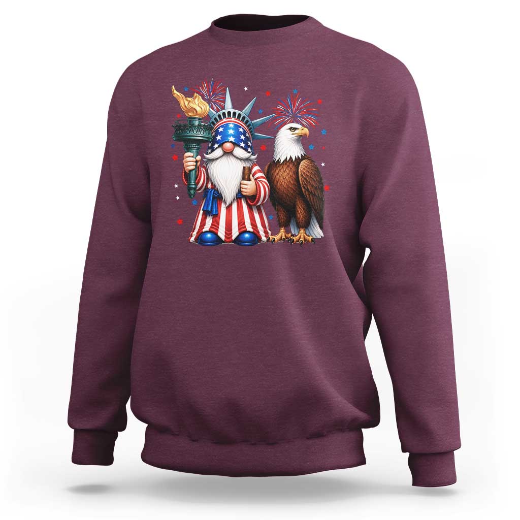 Funny Statue Of Liberty Gnome Sweatshirt Patriotic 4th Of July