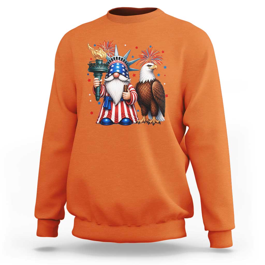 Funny Statue Of Liberty Gnome Sweatshirt Patriotic 4th Of July