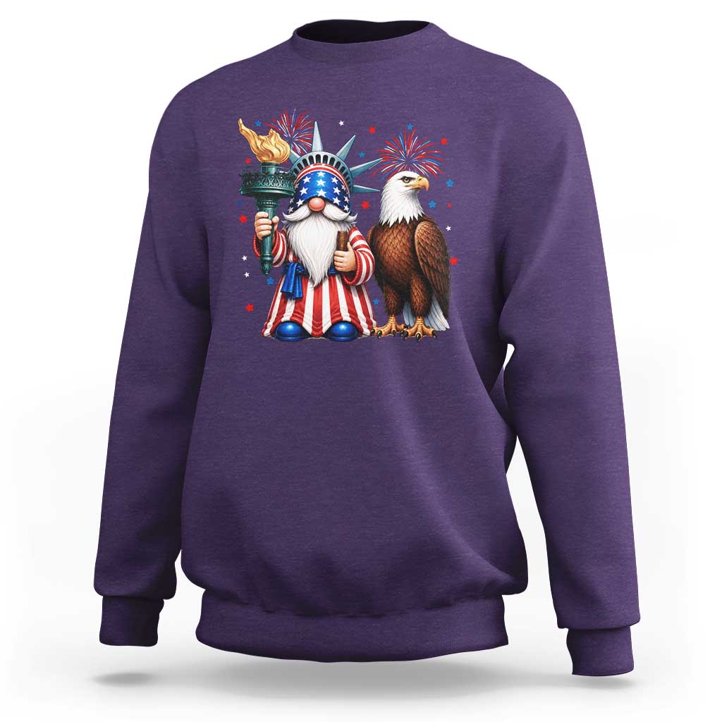 Funny Statue Of Liberty Gnome Sweatshirt Patriotic 4th Of July