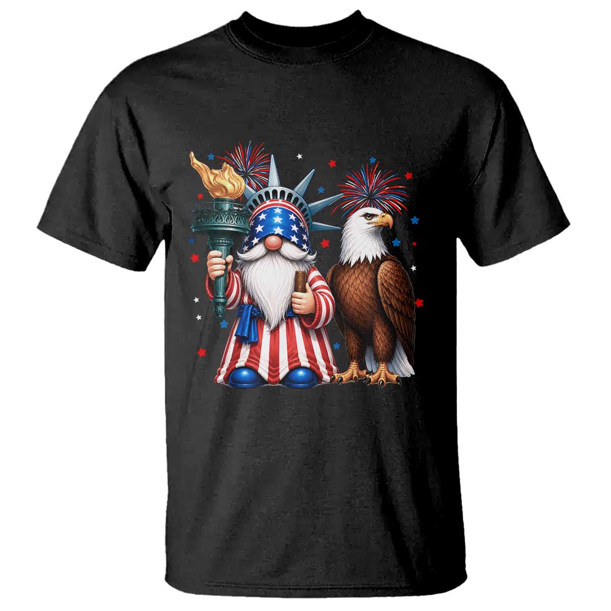Funny Statue Of Liberty Gnome T Shirt Patriotic 4th Of July