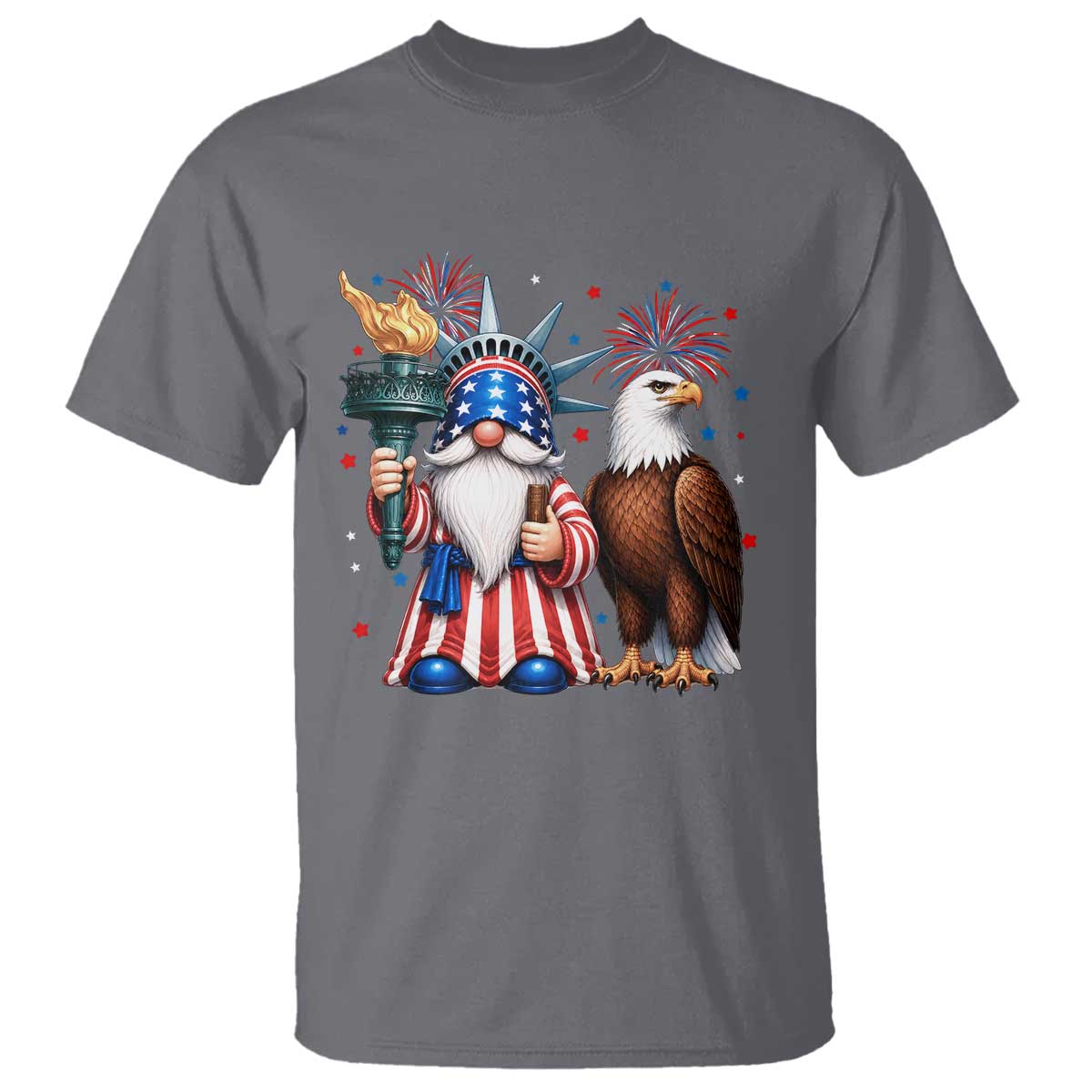 Funny Statue Of Liberty Gnome T Shirt Patriotic 4th Of July