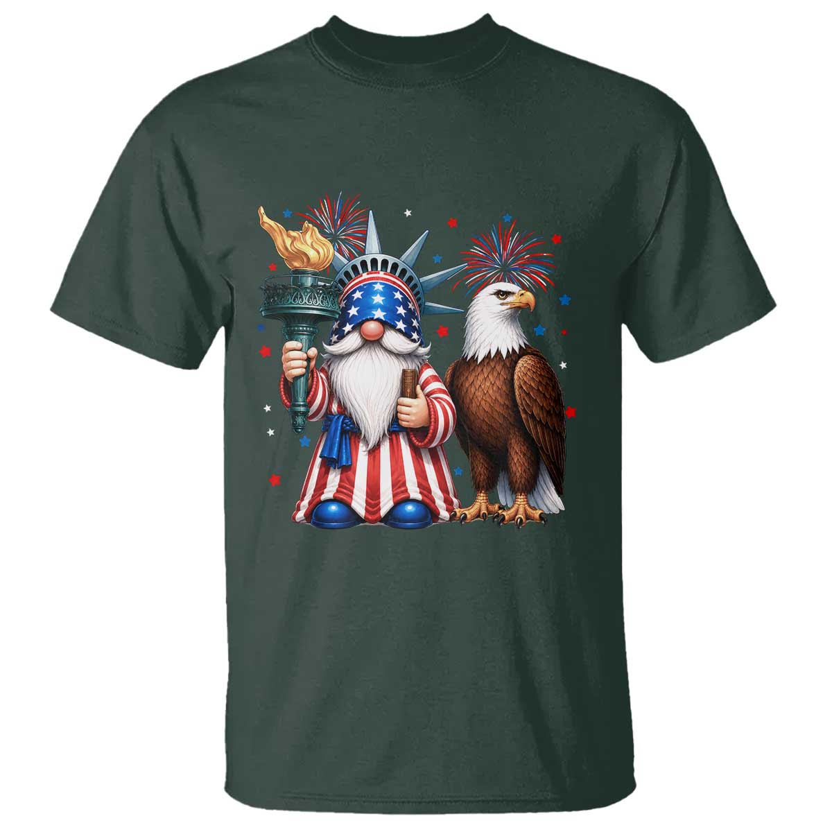 Funny Statue Of Liberty Gnome T Shirt Patriotic 4th Of July