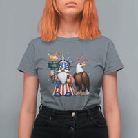 Funny Statue Of Liberty Gnome T Shirt For Women Patriotic 4th Of July