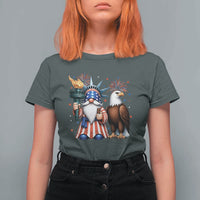 Funny Statue Of Liberty Gnome T Shirt For Women Patriotic 4th Of July