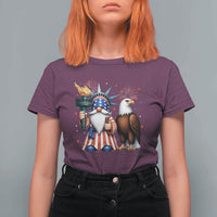 Funny Statue Of Liberty Gnome T Shirt For Women Patriotic 4th Of July