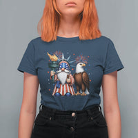 Funny Statue Of Liberty Gnome T Shirt For Women Patriotic 4th Of July