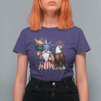 Funny Statue Of Liberty Gnome T Shirt For Women Patriotic 4th Of July