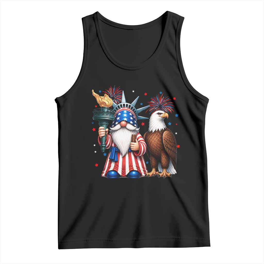 Funny Statue Of Liberty Gnome Tank Top Patriotic 4th Of July