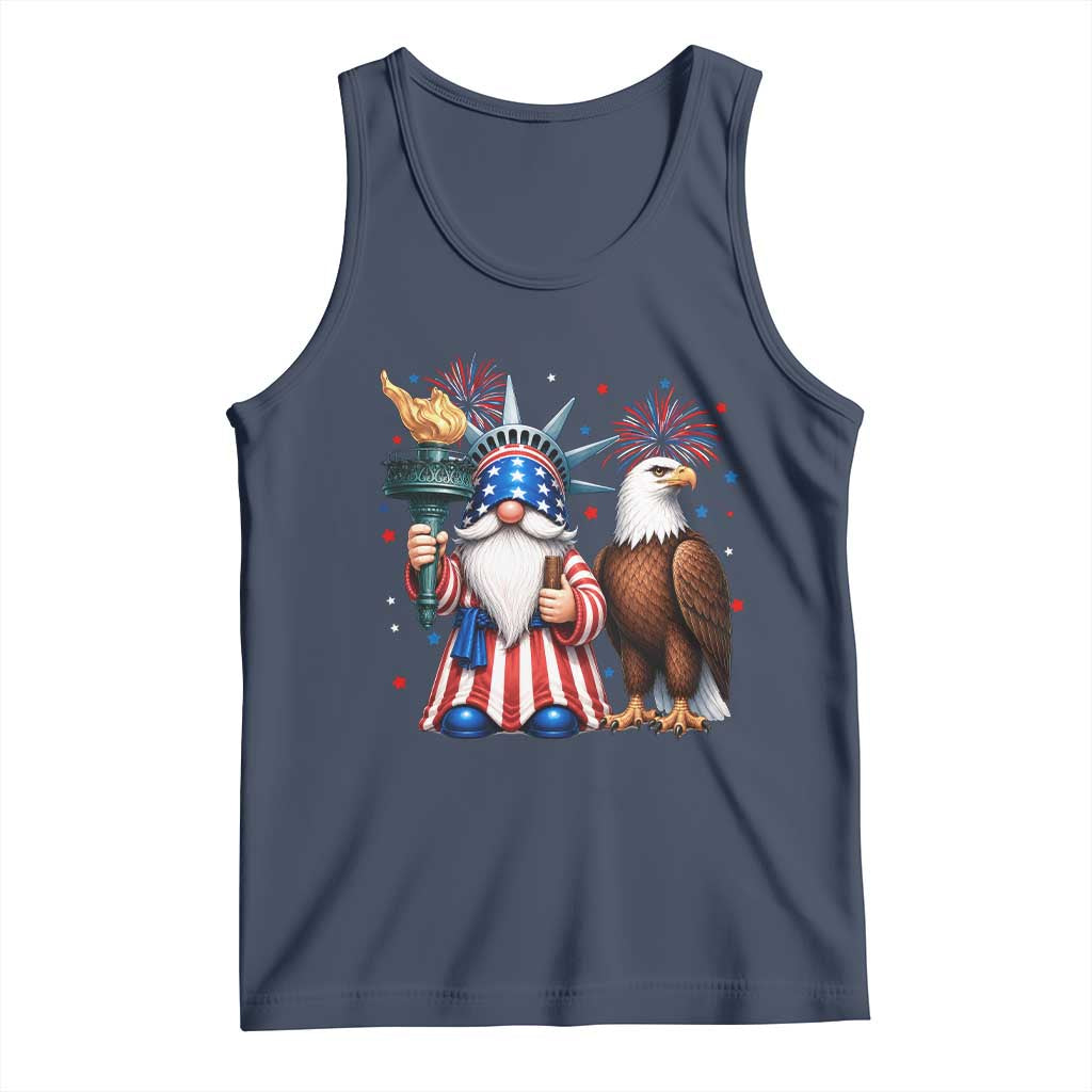 Funny Statue Of Liberty Gnome Tank Top Patriotic 4th Of July