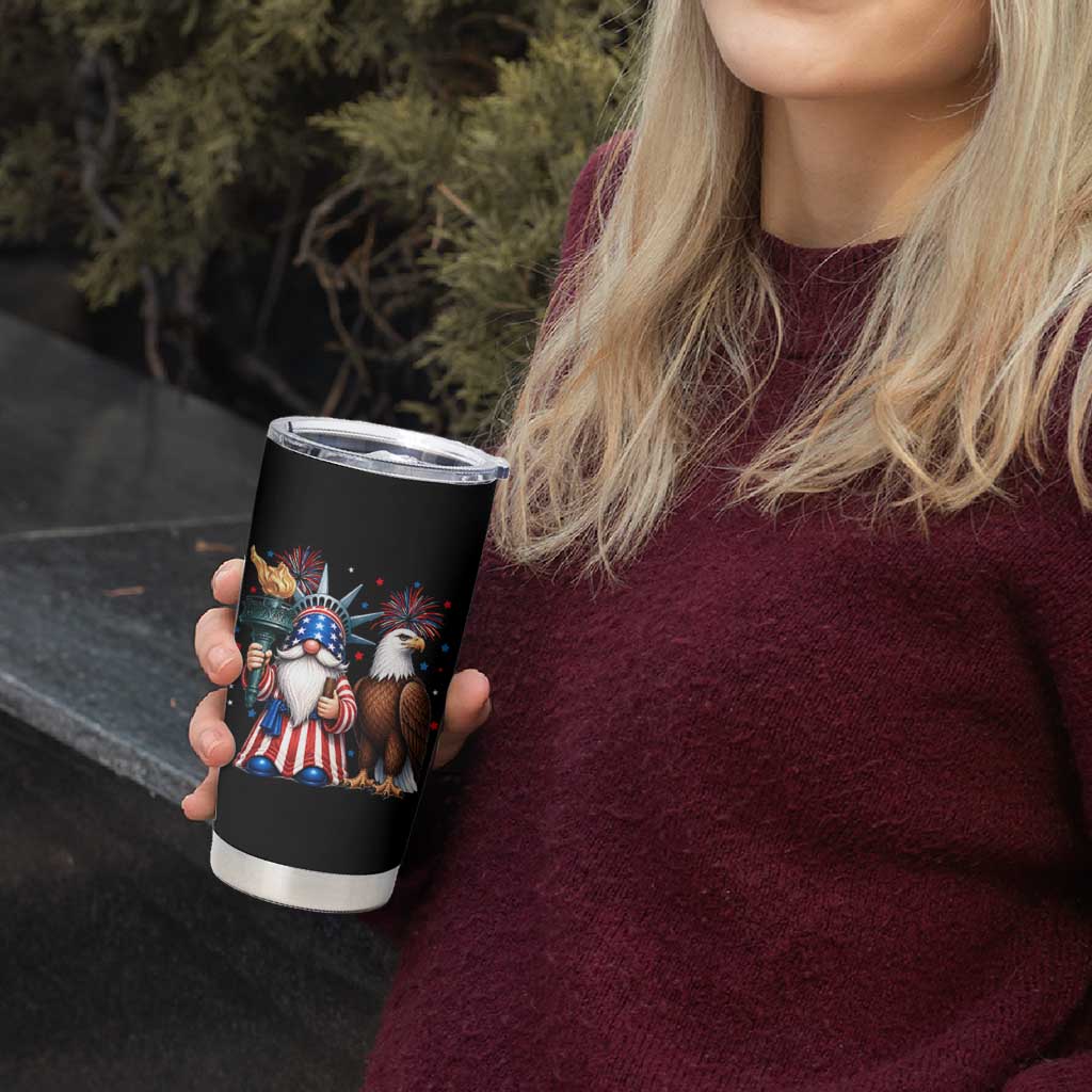 Funny Statue Of Liberty Gnome Tumbler Cup Patriotic 4th Of July