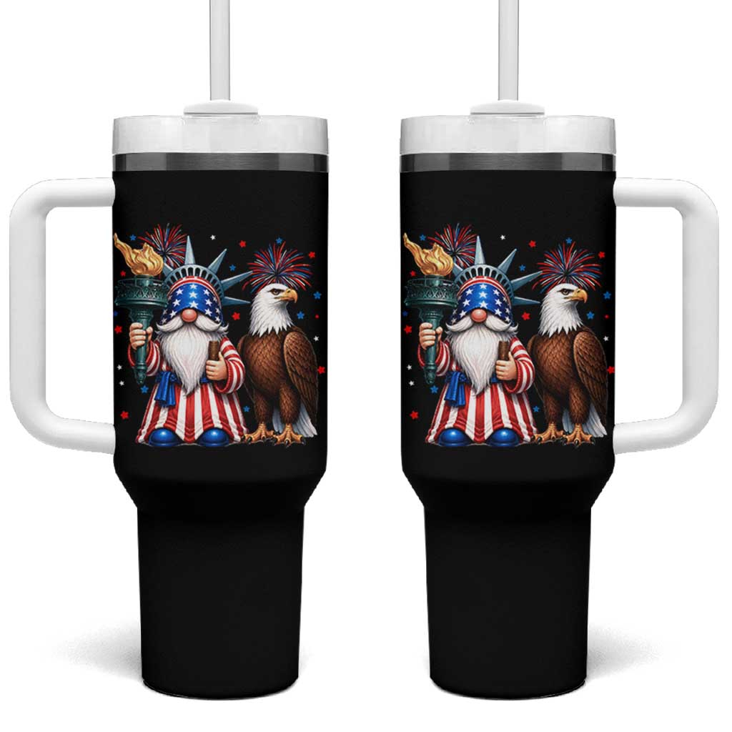 Funny Statue Of Liberty Gnome Tumbler With Handle Patriotic 4th Of July