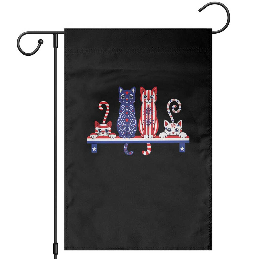 Red White And Blue Cute Cats Garden Flag Patriotic Pet Lover