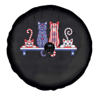 Red White And Blue Cute Cats Spare Tire Cover Patriotic Pet Lover