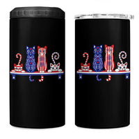 Red White And Blue Cute Cats 4 in 1 Can Cooler Tumbler Patriotic Pet Lover