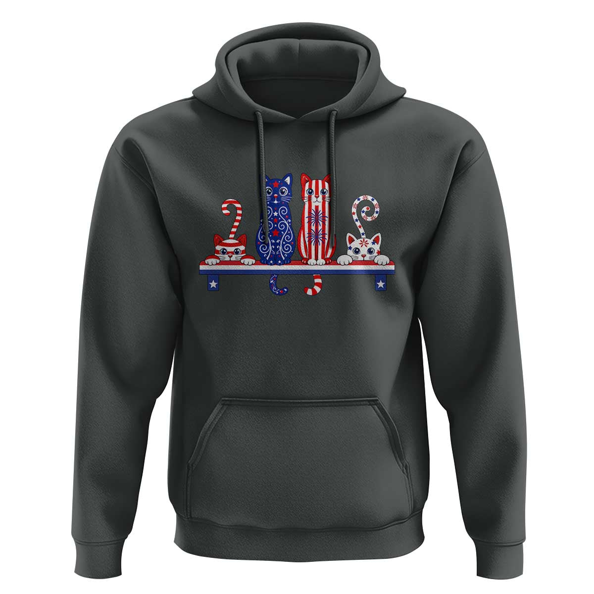 Red White And Blue Cute Cats Hoodie Patriotic Pet Lover