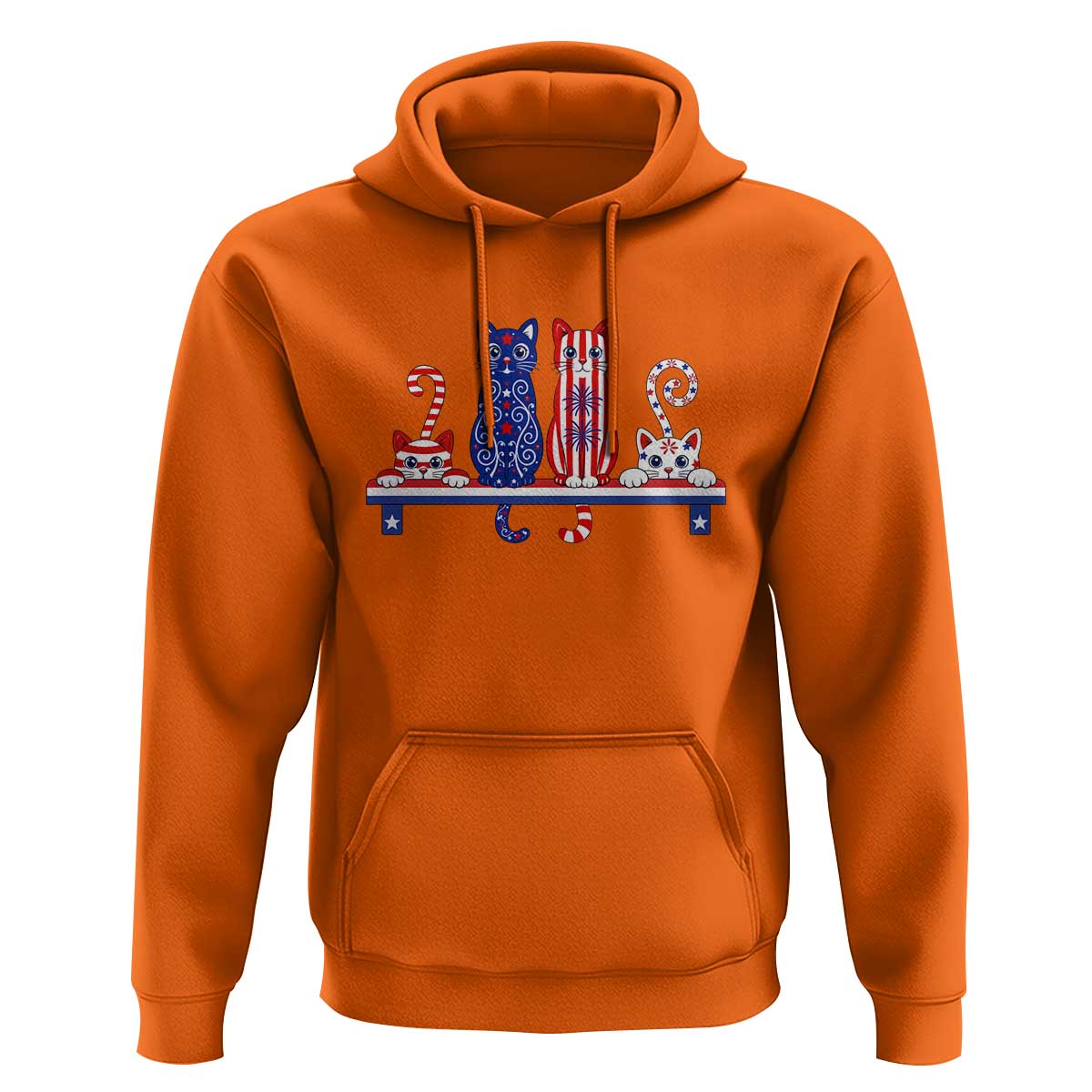 Red White And Blue Cute Cats Hoodie Patriotic Pet Lover