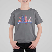 Red White And Blue Cute Cats T Shirt For Kid Patriotic Pet Lover