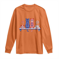 Red White And Blue Cute Cats Long Sleeve Shirt Patriotic Pet Lover