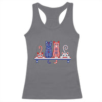 Red White And Blue Cute Cats Racerback Tank Top Patriotic Pet Lover