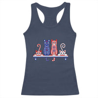 Red White And Blue Cute Cats Racerback Tank Top Patriotic Pet Lover