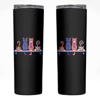 Red White And Blue Cute Cats Skinny Tumbler Patriotic Pet Lover