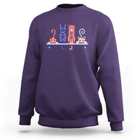 Red White And Blue Cute Cats Sweatshirt Patriotic Pet Lover