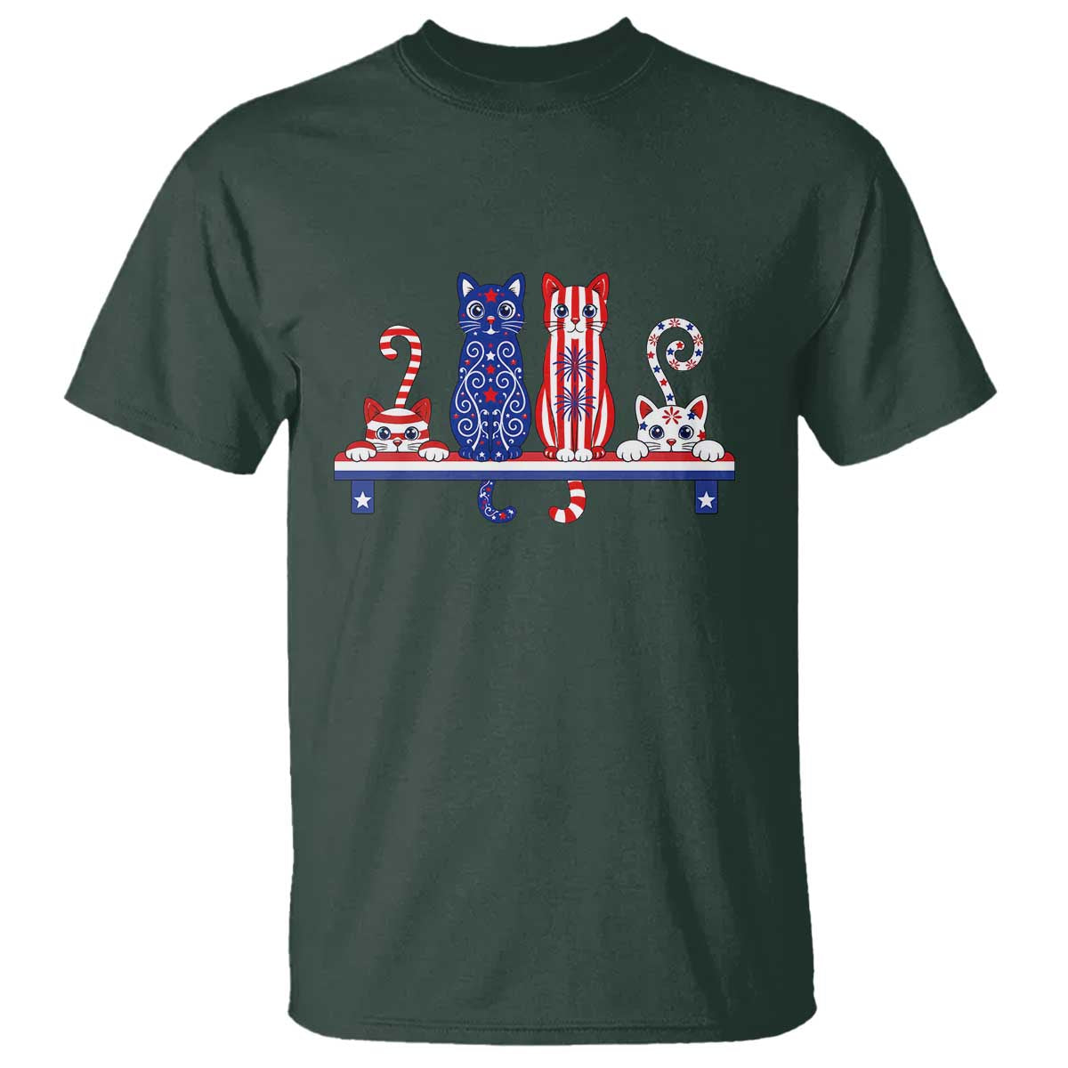 Red White And Blue Cute Cats T Shirt Patriotic Pet Lover