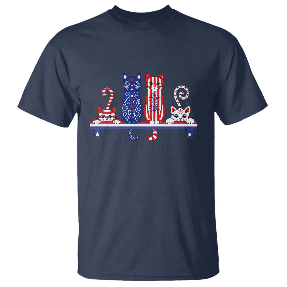 Red White And Blue Cute Cats T Shirt Patriotic Pet Lover