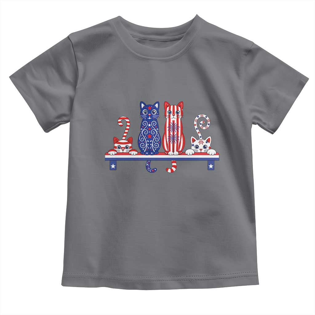 Red White And Blue Cute Cats Toddler T Shirt Patriotic Pet Lover