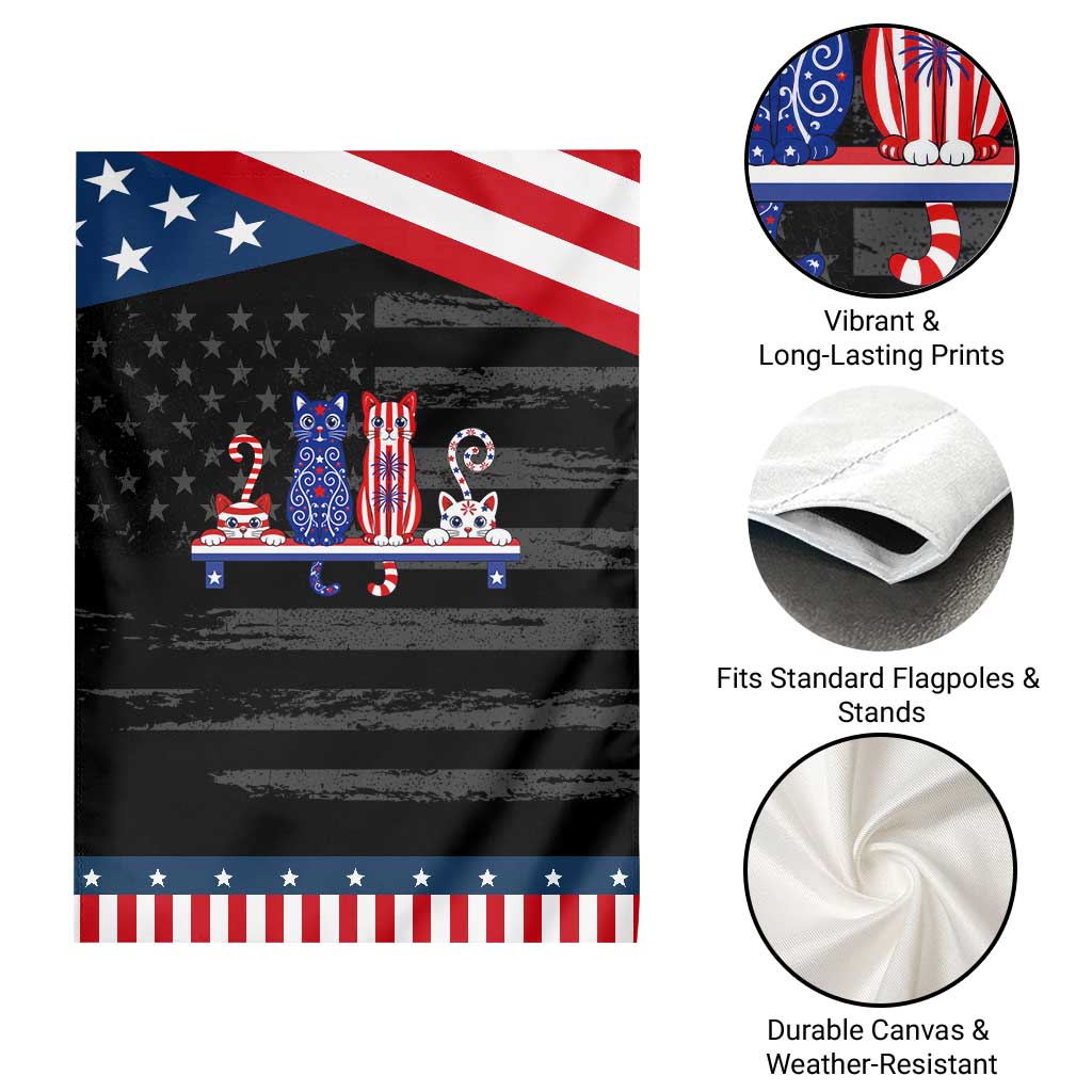Red White And Blue Cute Cats Patriotic Garden Flag Pet Lover Gift