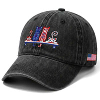 Red White And Blue Cute Cats Washed Cotton Baseball Cap Patriotic Pet Lover
