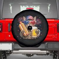 Beer And Hotdog Cat Spare Tire Cover Fourth Of July Celebration
