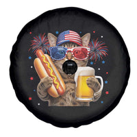 Beer And Hotdog Cat Spare Tire Cover Fourth Of July Celebration