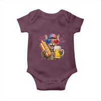 Beer And Hotdog Cat Baby Onesie Fourth Of July Celebration