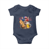 Beer And Hotdog Cat Baby Onesie Fourth Of July Celebration