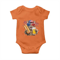 Beer And Hotdog Cat Baby Onesie Fourth Of July Celebration