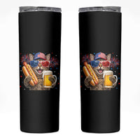 Beer And Hotdog Cat Skinny Tumbler Fourth Of July Celebration