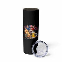 Beer And Hotdog Cat Skinny Tumbler Fourth Of July Celebration
