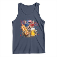 Beer And Hotdog Cat Tank Top Fourth Of July Celebration