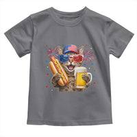 Beer And Hotdog Cat Toddler T Shirt Fourth Of July Celebration