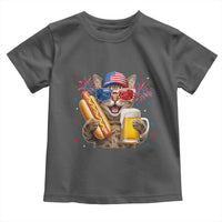 Beer And Hotdog Cat Toddler T Shirt Fourth Of July Celebration