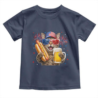 Beer And Hotdog Cat Toddler T Shirt Fourth Of July Celebration