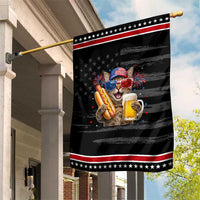 Beer And Hotdog Cat Patriotic Garden Flag Fourth Of July Celebration