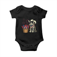 Patriotic Cowboy Cat Baby Onesie 4th Of July Fireworks Celebration