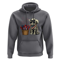 Patriotic Cowboy Cat Hoodie 4th Of July Fireworks Celebration