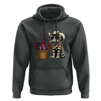 Patriotic Cowboy Cat Hoodie 4th Of July Fireworks Celebration