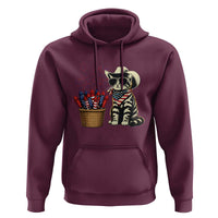 Patriotic Cowboy Cat Hoodie 4th Of July Fireworks Celebration