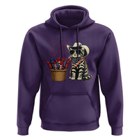 Patriotic Cowboy Cat Hoodie 4th Of July Fireworks Celebration