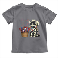 Patriotic Cowboy Cat Toddler T Shirt 4th Of July Fireworks Celebration