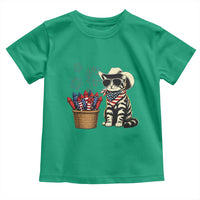Patriotic Cowboy Cat Toddler T Shirt 4th Of July Fireworks Celebration